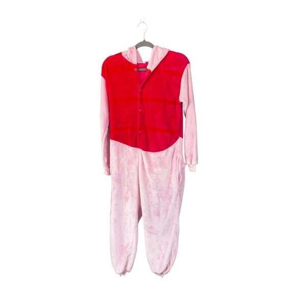 Little Pig Hooded Union Suit Costume Fleece Onesie Pajama For Adults Size S - Picture 3 of 10